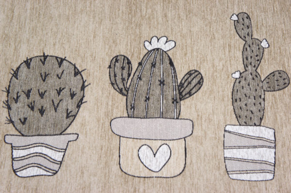 Tappeto passatoia ciniglia lavabile antiscivolo Cactus Beige