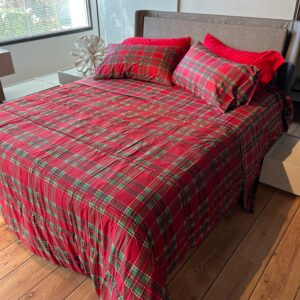 Trapunta Piumone invernale TARTAN ROSSO QUADRO in microfibra made in Italy