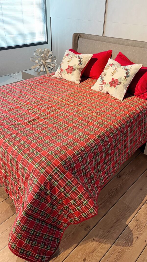 Trapunta Piumone invernale TARTAN ROSSO Scozzese in microfibra made in Italy