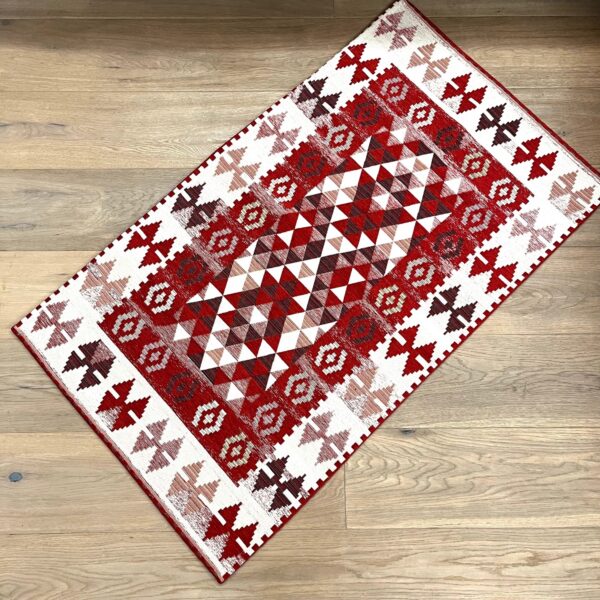 Tappeto e passatoia ciniglia lavabile antiscivolo Kilim Rosso